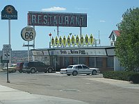 USA - Santa Rosa NM - Route 66 Restaurant & Old Neon Sign  (21 Apr 2009)